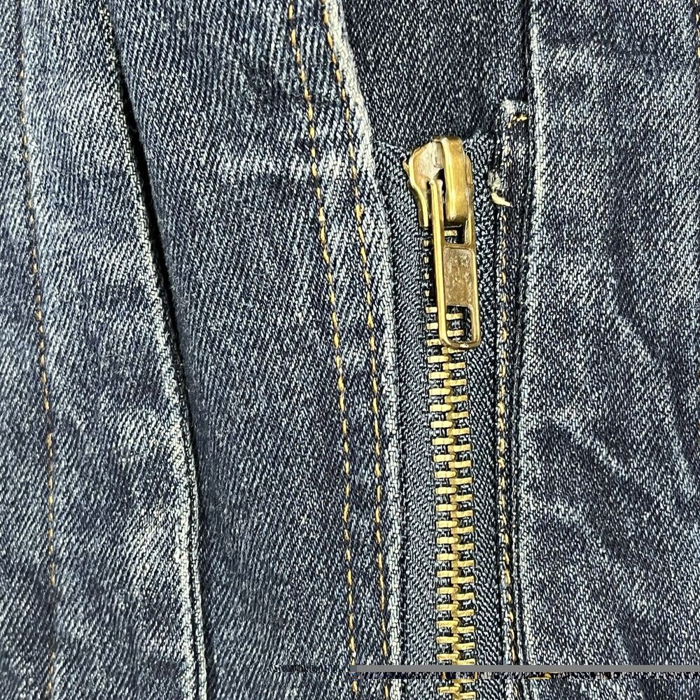 Vintage C’est Toi Denim Moto Vest Women’s Large Blue Zip Front Sleeveless Jean - Picture 5 of 12